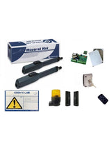 Încarcă imaginea în vizualizatorul Galerie, GENIUS MISTRAL Kit 230V – Kit automatizare porți batante până la 3 m/canat, motoare MISTRAL 300, centrală Brain 592 și accesorii incluse | Cod 51700781