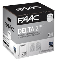 Încarcă imaginea în vizualizatorul Galerie, FAAC DELTA 2 Kit – Kit automatizare poartă culisantă până la 500 kg, motor 740E Z16 SAFE 230V cu centrală integrată și accesorii incluse | Cod 105942