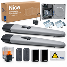 Încarcă imaginea în vizualizatorul Galerie, Kit automatizare poarta batanta NICE TOONA 4024 BD 24V pentru doua canaturi pana la 3 m/canat