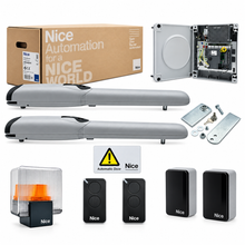Încarcă imaginea în vizualizatorul Galerie, NICE WINGO4024BDKCE kit automatizare poarta batanta 24V cu actuatoare WG4024 si accesorii