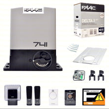 Încarcă imaginea în vizualizatorul Galerie, FAAC DELTA 3 Kit – Kit automatizare poartă culisantă până la 900 kg, motor 741 230V cu centrală integrată și accesorii incluse | Cod 105943