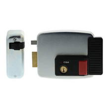Încarcă imaginea în vizualizatorul Galerie, CISA 11731-60-2N7 – Yală electromagnetică cu buton interior și cilindru exterior, 12 V AC, backset reglabil, pentru porți și uși metalice | Made in Italy