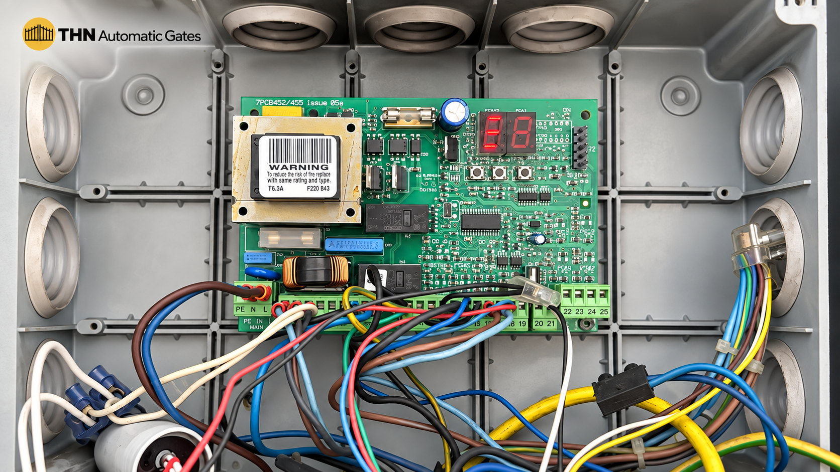 Placa de comanda pentru poarta automata - diagnostic THN Automatic Gates