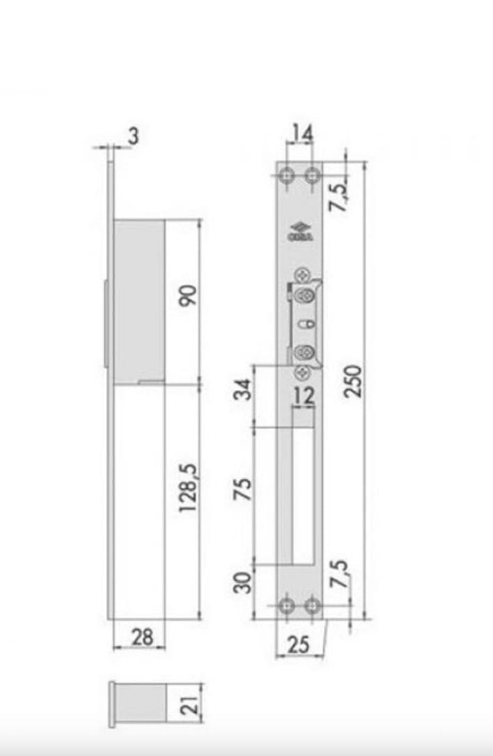 CISA 15001 contraplaca electrica ambidextra 12V