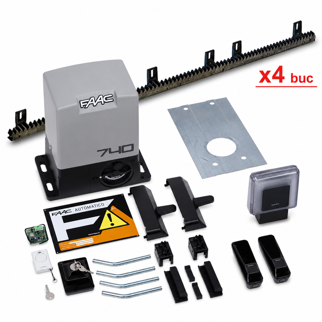 FAAC DELTA 2 230V kit automatizare poarta culisanta pana la 500 kg cu 4 m cremaliera