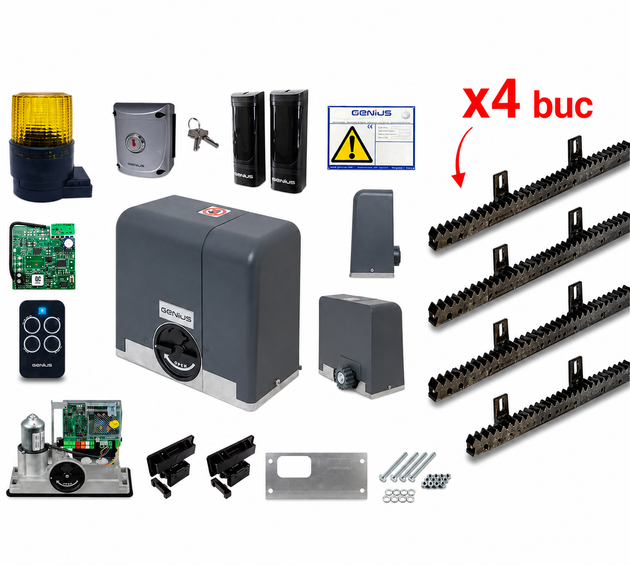 GENIUS BLIZZARD 500 Kit 230V cu 4 m cremaliera pentru poarta culisanta