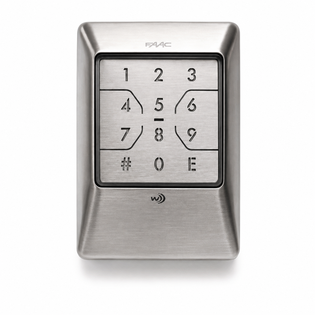 Tastatura FAAC XKP W 433 INOX cu iluminare LED, alimentare pe baterii si pana la 255 coduri utilizator