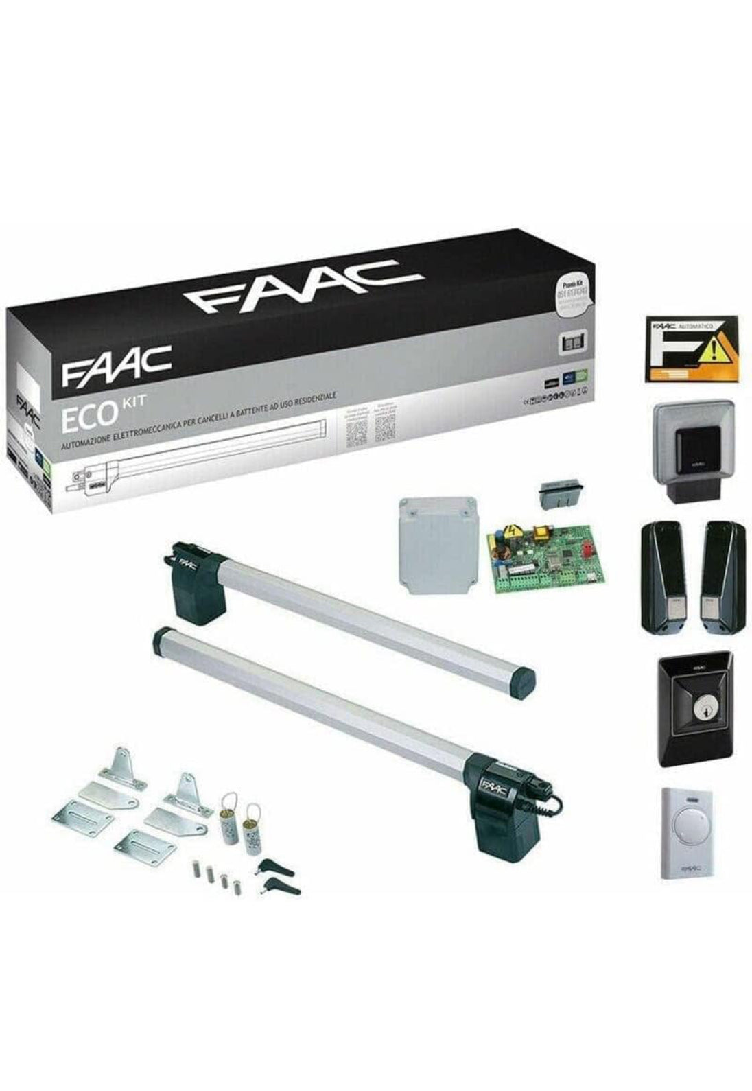 FAAC ECO Kit 230V Green pentru automatizare poarta batanta pana la 1,8 m pe canat