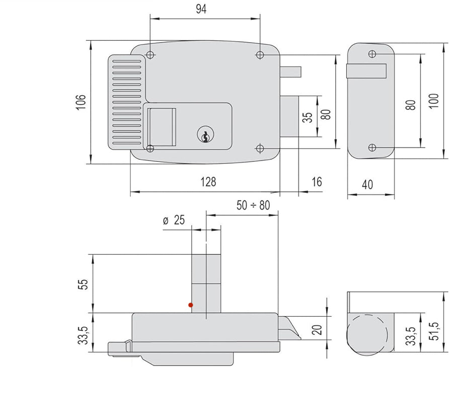Yala electrica CISA 11731-60-1N7 pentru porti pietonale si usi metalice
