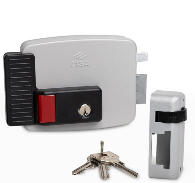 Yala electrica CISA 11731-60-1N7 12V AC cu buton, backset reglabil 50-80 mm