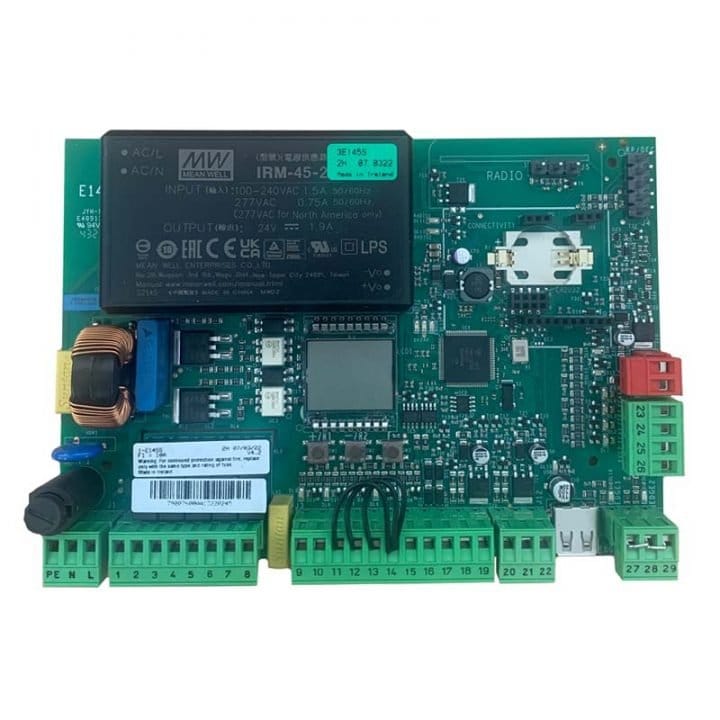 Centrală electronică FAAC E145S (cod 790076) – control inteligent pentru automatizări de porți batante sau culisante la 230 V.