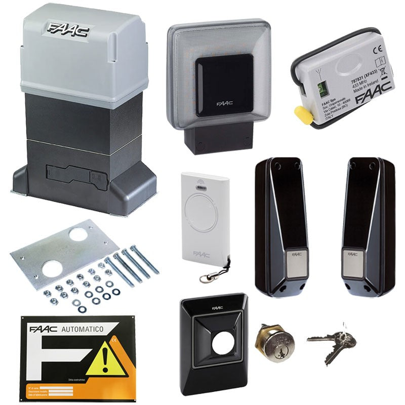 FAAC PRATICO C Kit – Kit automatizare poartă culisantă până la 600 kg, motor 746 C Z16 cu placă electronică integrată | Cod 105940