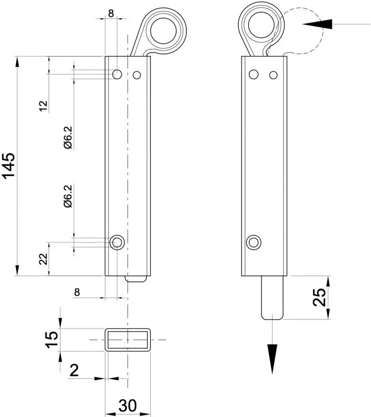 Mecanism zavor cu arc inox 265 fabricat in Italia