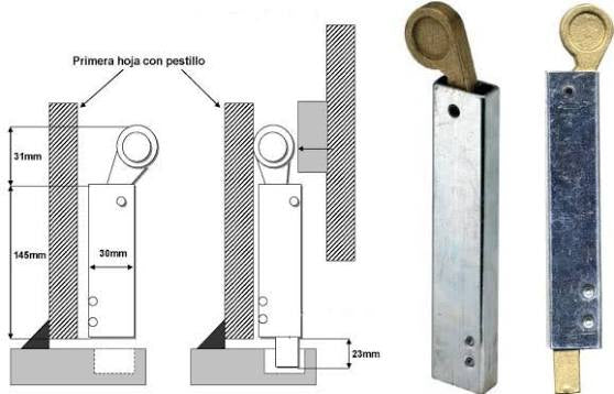Zavor inox 265 ambidextru cu mecanism cu arc