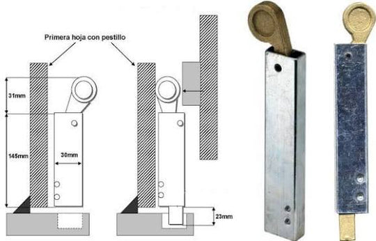 Zavor inox 265 ambidextru cu mecanism cu arc