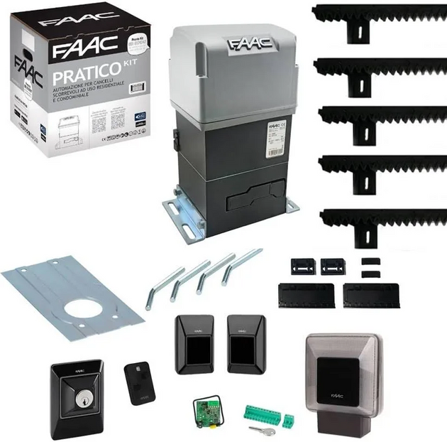 FAAC PRATICO C Kit 230V SAFE pentru poarta culisanta pana la 600 kg