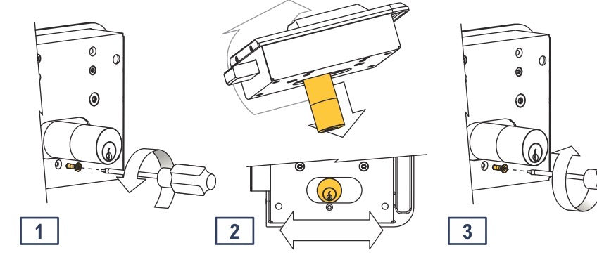 Detaliu montaj yala electromagnetica Opera GATE LOCK 28003.1BR