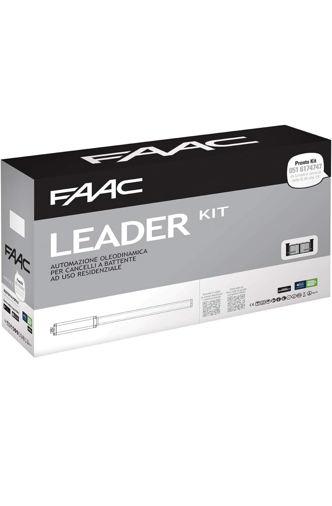 Faac Leader Kit 105633445 - Automatizare porti batante 230V 3,6 mt lungime totala (1,8 canat)