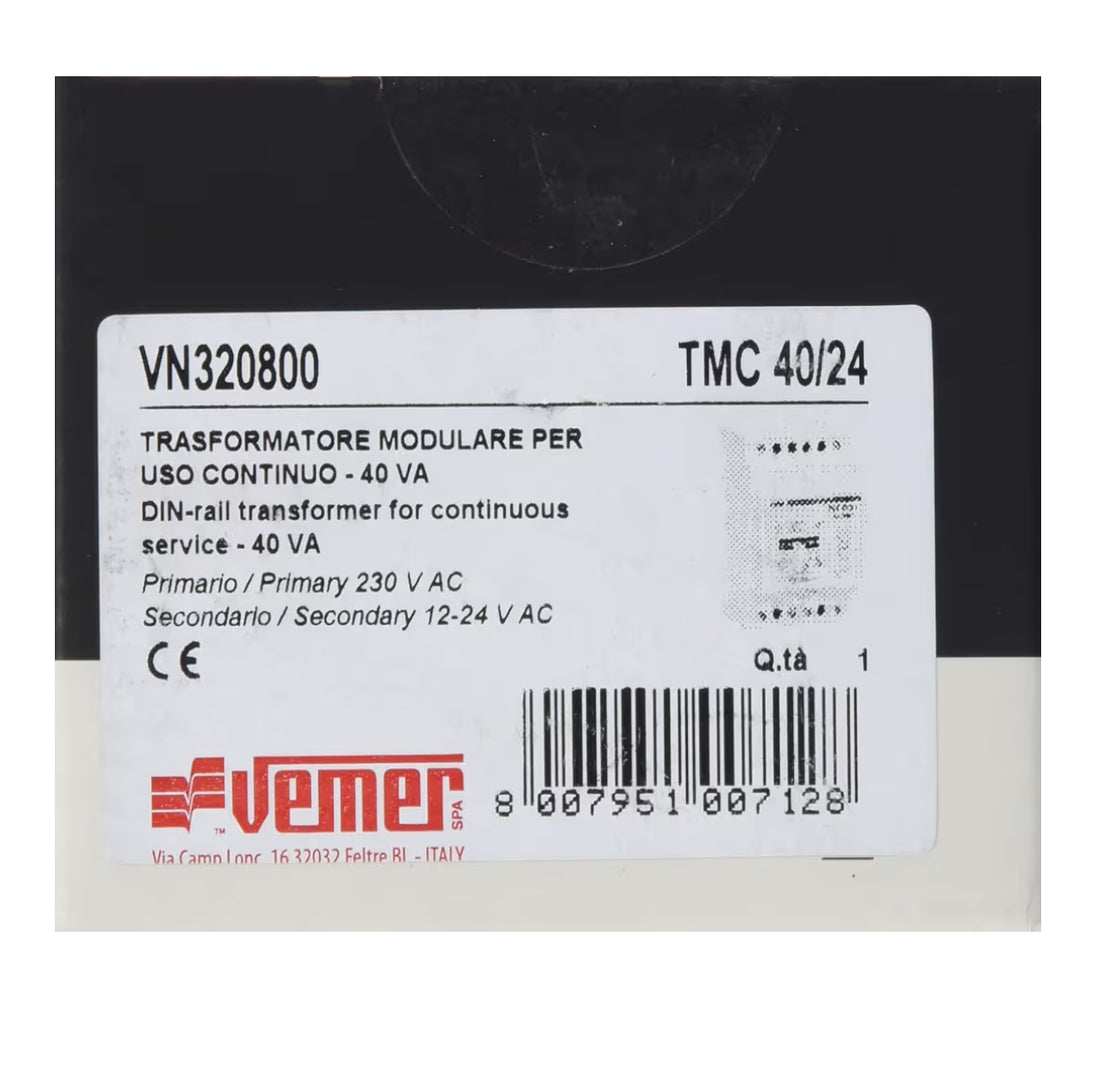 Detaliu transformator de siguranta VEMER TMC 40/24