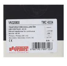 Încarcă imaginea în vizualizatorul Galerie, VEMER TMC 40/24 – transformator 40VA, 230V / 12+12V AC
