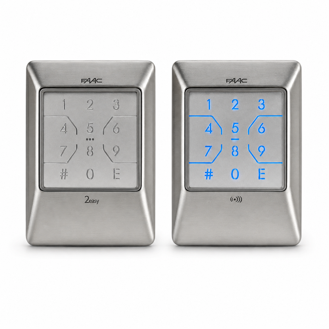Tastatura de acces wireless FAAC XKP W 433 INOX pentru automatizari porti, cu cod PIN si tehnologie SLH 433,92 MHz