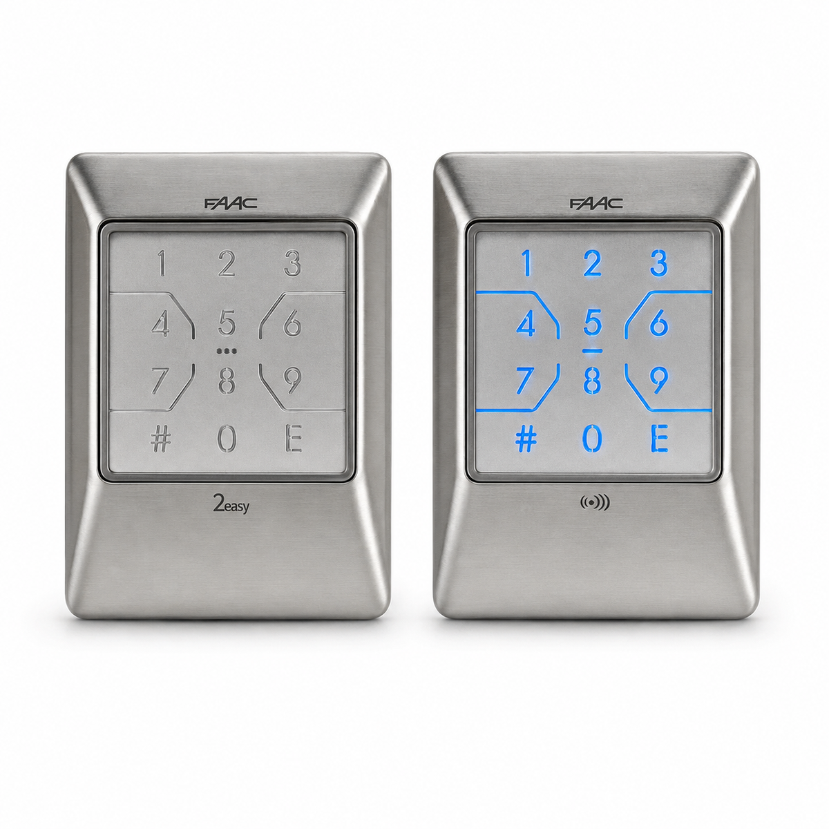 Tastatura de acces wireless FAAC XKP W 433 INOX pentru automatizari porti, cu cod PIN si tehnologie SLH 433,92 MHz