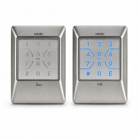 Tastatura de acces wireless FAAC XKP W 433 INOX pentru automatizari porti, cu cod PIN si tehnologie SLH 433,92 MHz
