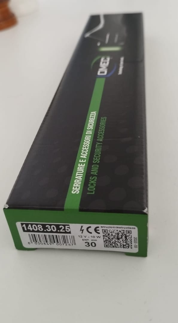 Detaliu broasca electrica OMEC seria 1408 reversibila