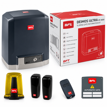 Încarcă imaginea în vizualizatorul Galerie, BFT DEIMOS ULTRA BT B400 24V kit complet cu motor, fotocelule, lampa, telecomenzi si accesorii montaj
