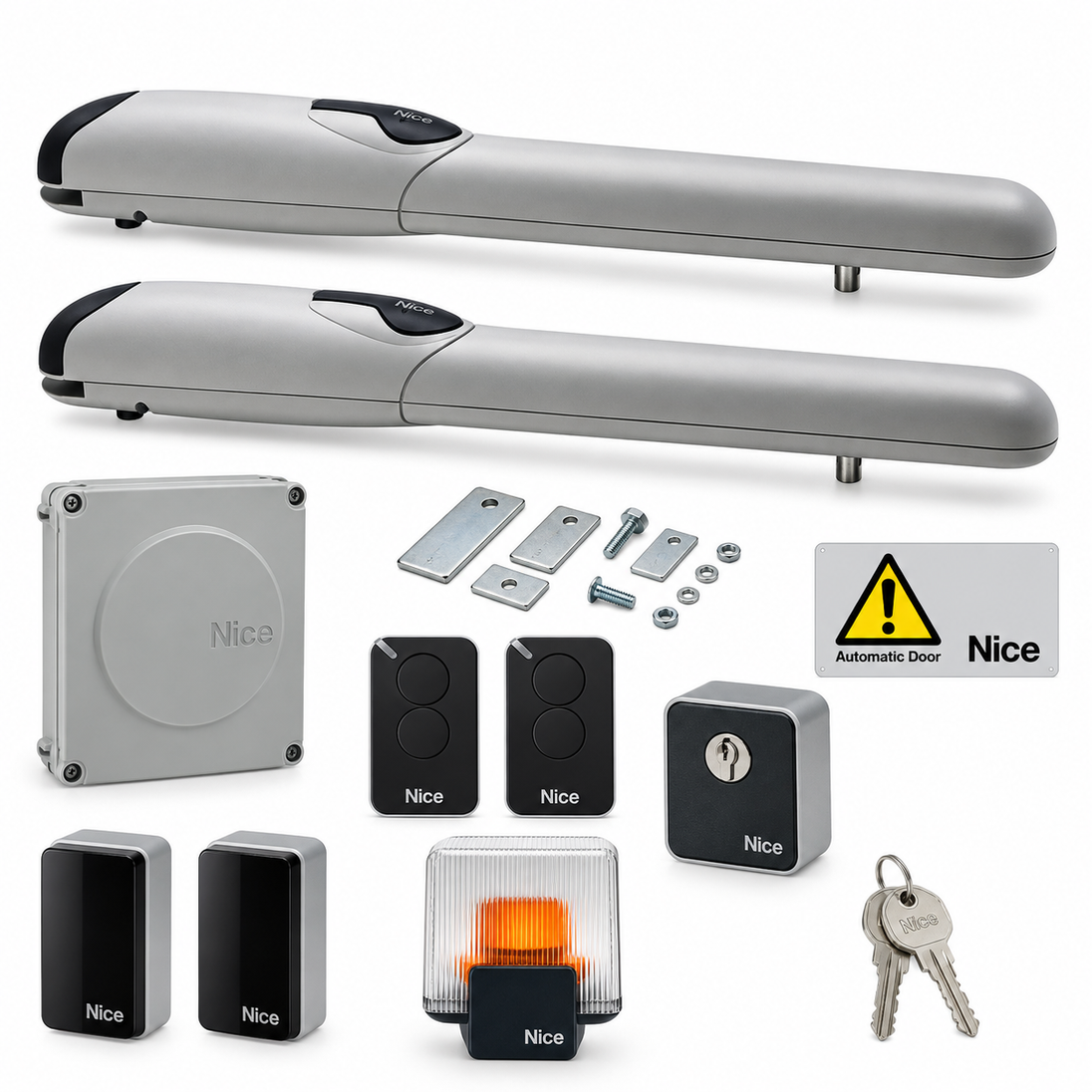 Kit automatizare poarta batanta NICE WINGO 4024 BD 24V pentru 2 canaturi pana la 2 m fiecare