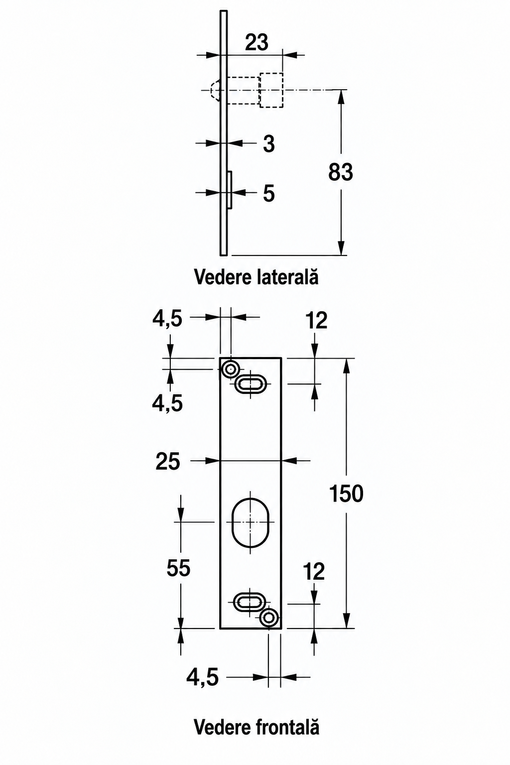 OPERA PRIMA 25600 dimensiuni tehnice electropiston si cote de montaj