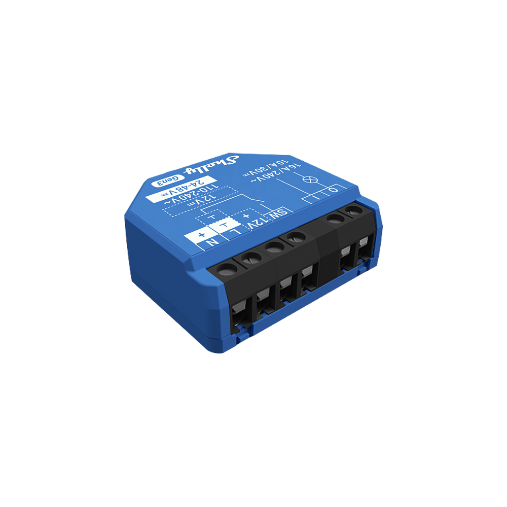Shelly 1 Gen3 modul Wi-Fi cu contact uscat inclus pentru control poarta de pe telefon