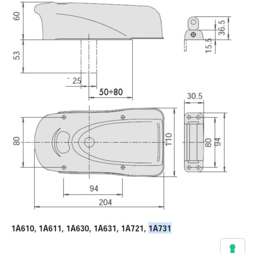 Yala CISA 1A731 montaj aplicat pentru control acces pietonal