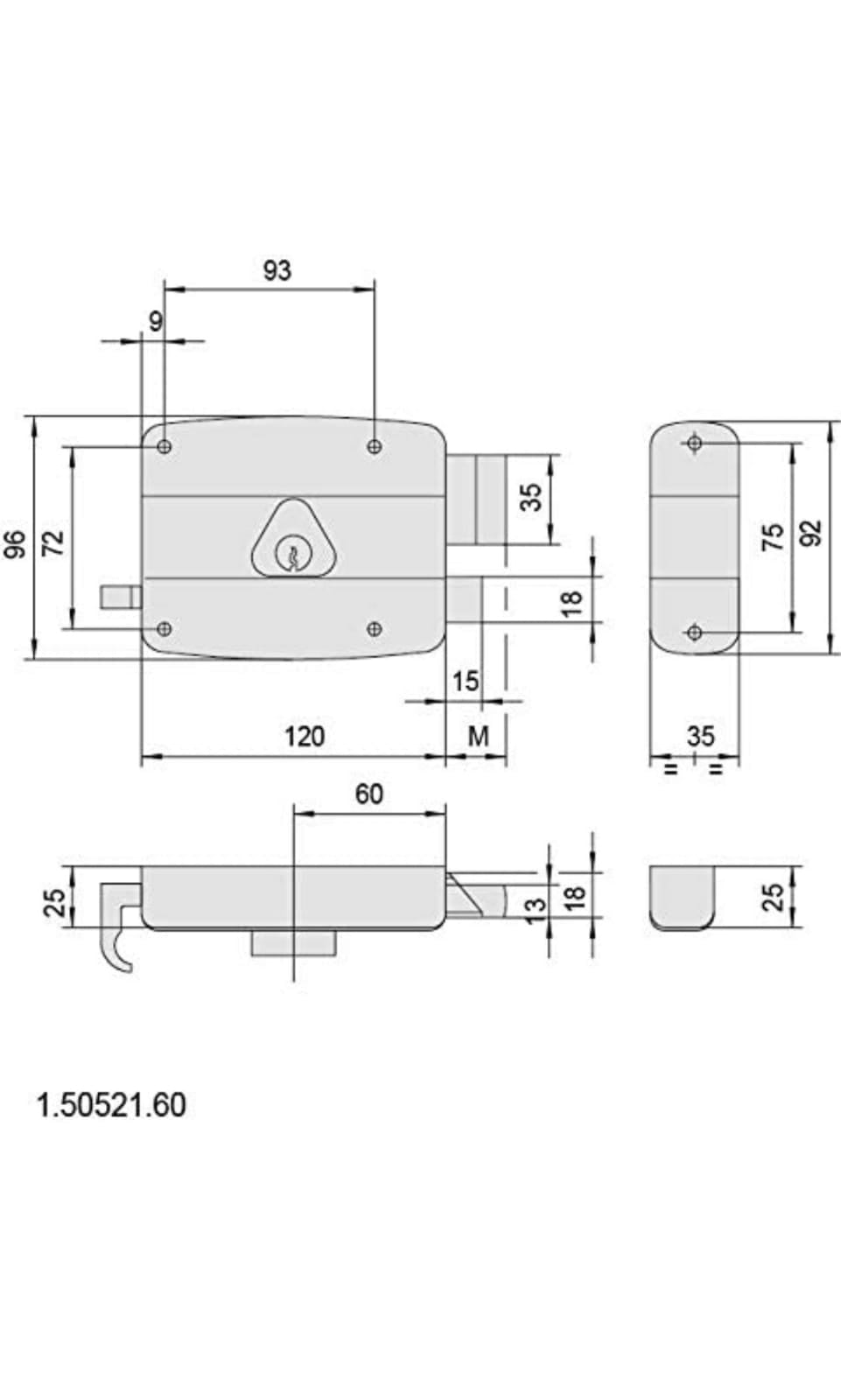 CISA 50521-60-1 yala mecanica aplicata backset 60 mm - vedere produs