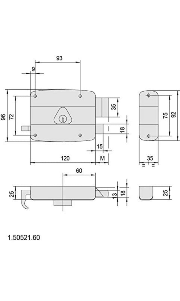 CISA 50521-60-2 yala mecanica aplicata backset 60 mm - vedere produs
